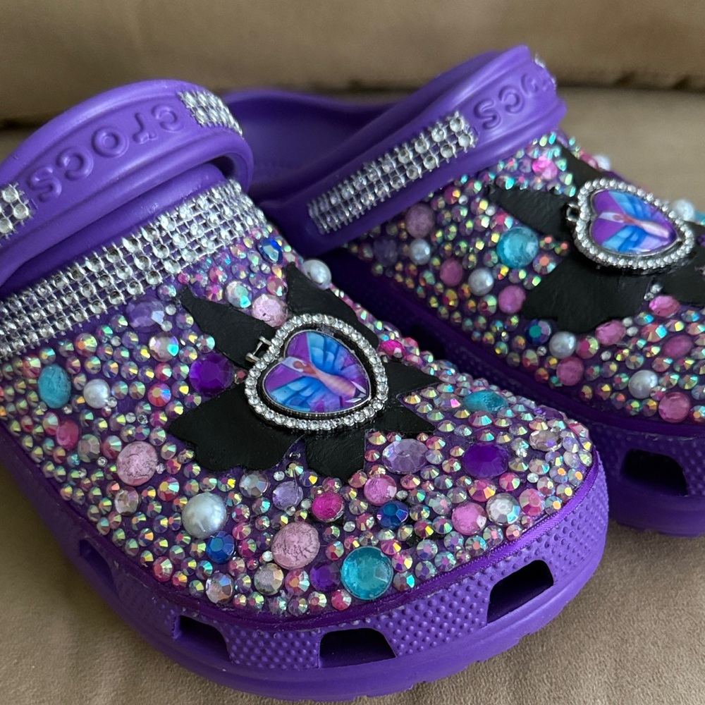 CROCS Sparkling Purple Slippers